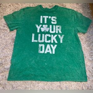MAD Engine Green 'It's Your Lucky Day' Tee size XL NWOT